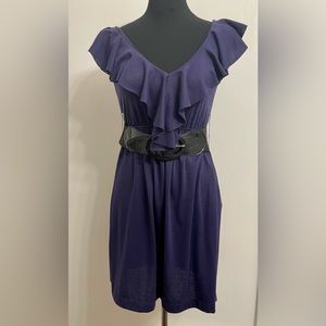 Vintage ruffle belted dress